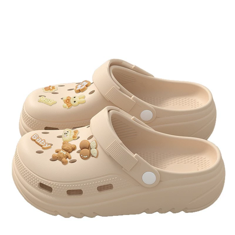 Беременным женщинам противоскользящие Crocs женские 2025 новый летний верхний наряд у моря пляж противоскользящие против запаха EVA Баотоу сандалии
