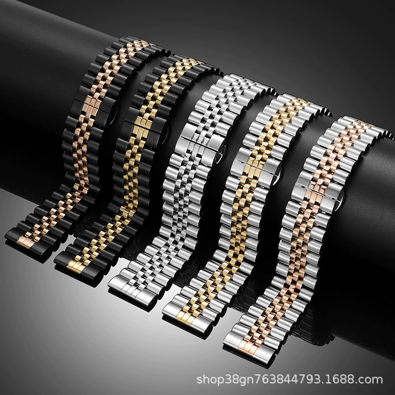 Для Samsung watch4 Apple Watch Huawei GT3 металлический ремешок для часов с пятью бусинами через границу