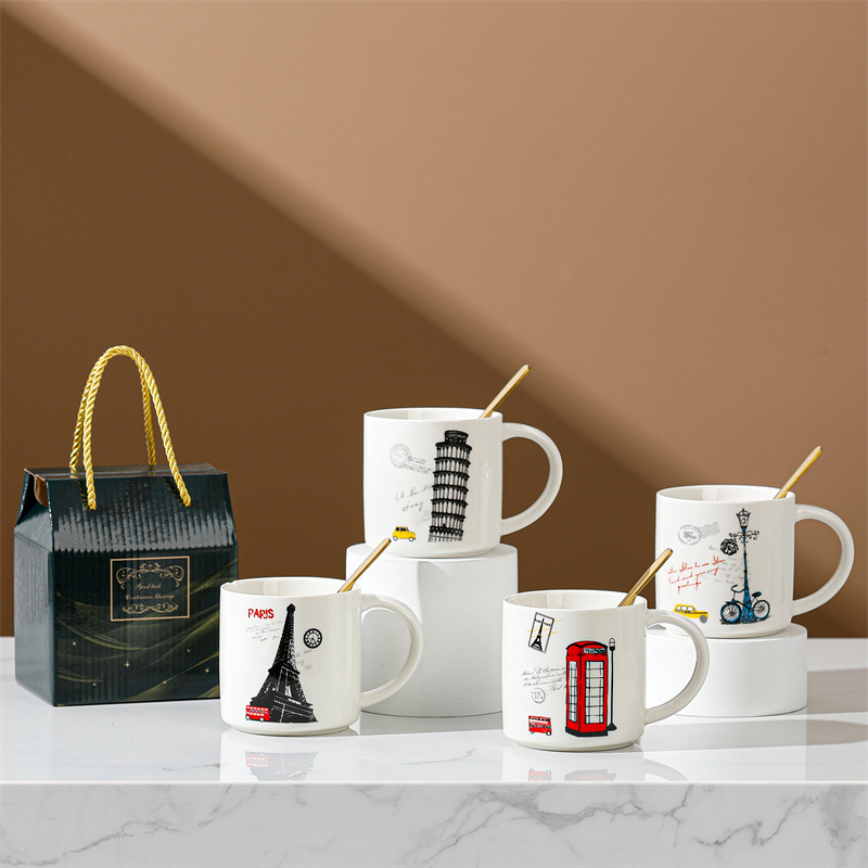 Taza de cerámica creativa taza de café de dibujos animados abre un pequeño evento de regalo publicitario taza de agua LOGO