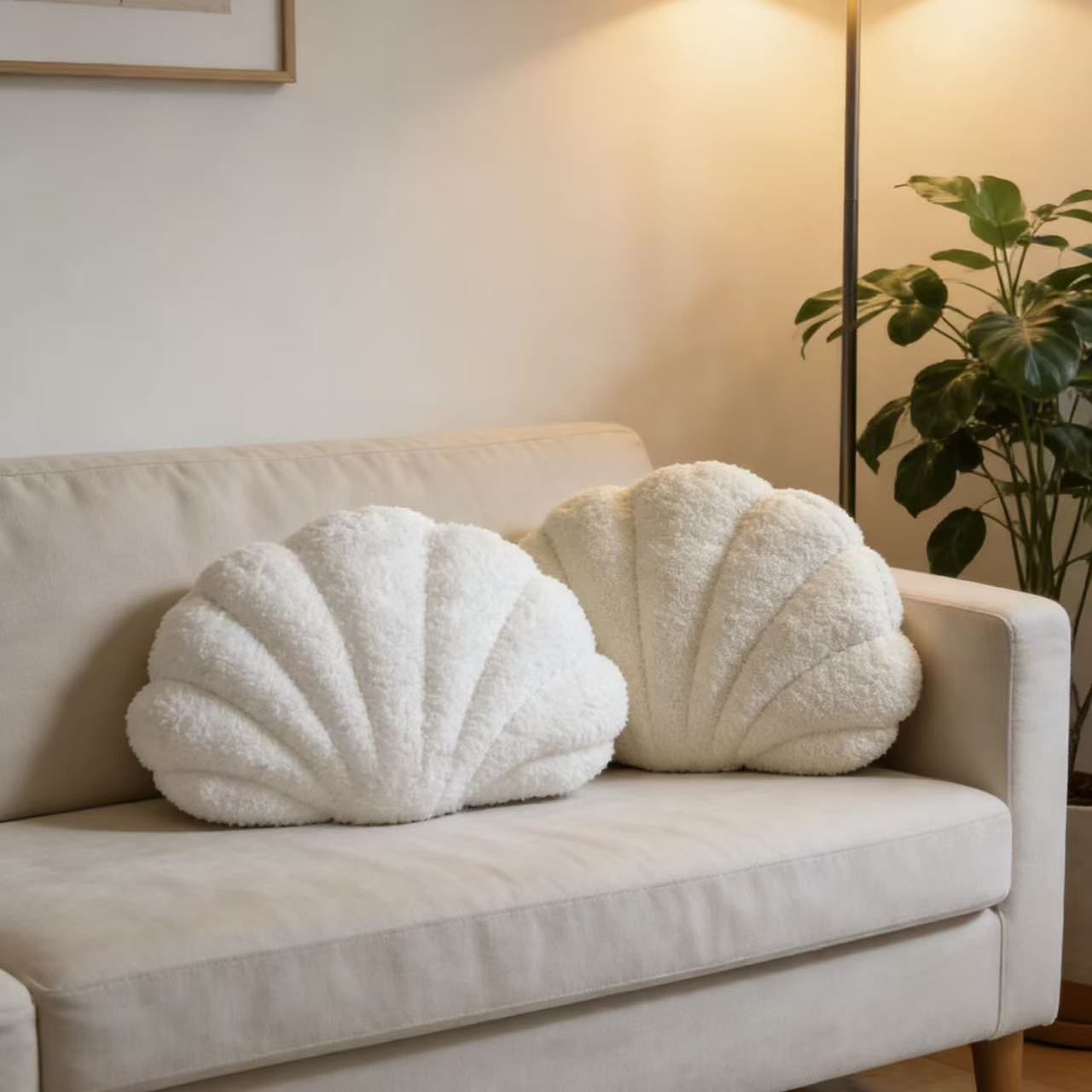 Zhang Yixing's Same Style Plush Shell-Shaped Pillow for Home Aquarium Decoration, Sofa Office Marine Animal Pillow
