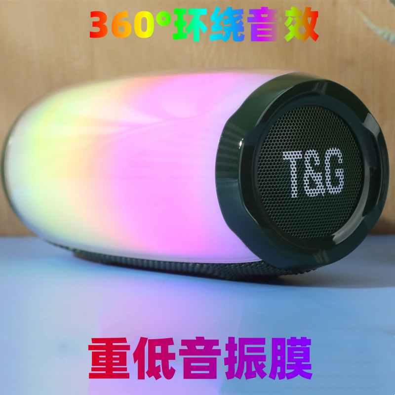 Transfronterizo nuevo altavoz Bluetooth TG366 pulso media pantalla color luz al aire libre tarjeta portátil U disco subwoofer de audio