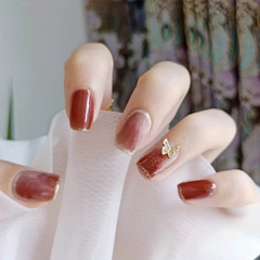 X057穿戴甲美甲蝴蝶鑽款網紅指甲貼片美甲貼片穿戴美甲成品指甲甲