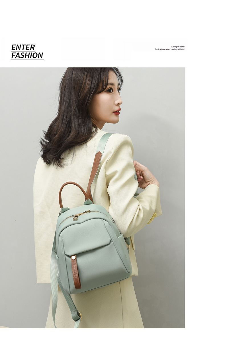 345g Weight Polyester Lining Material Zipper Closure Type Double Shoulder Straps Strap Type Solid Color Casual Travel Women's Backpack