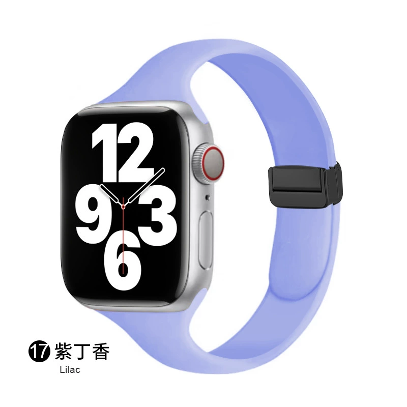 Совместимый ремешок Apple Watch всей линейки, можно использовать 14 мм магнитную складную застежку, силиконовый ремешок для маленькой талии Apple