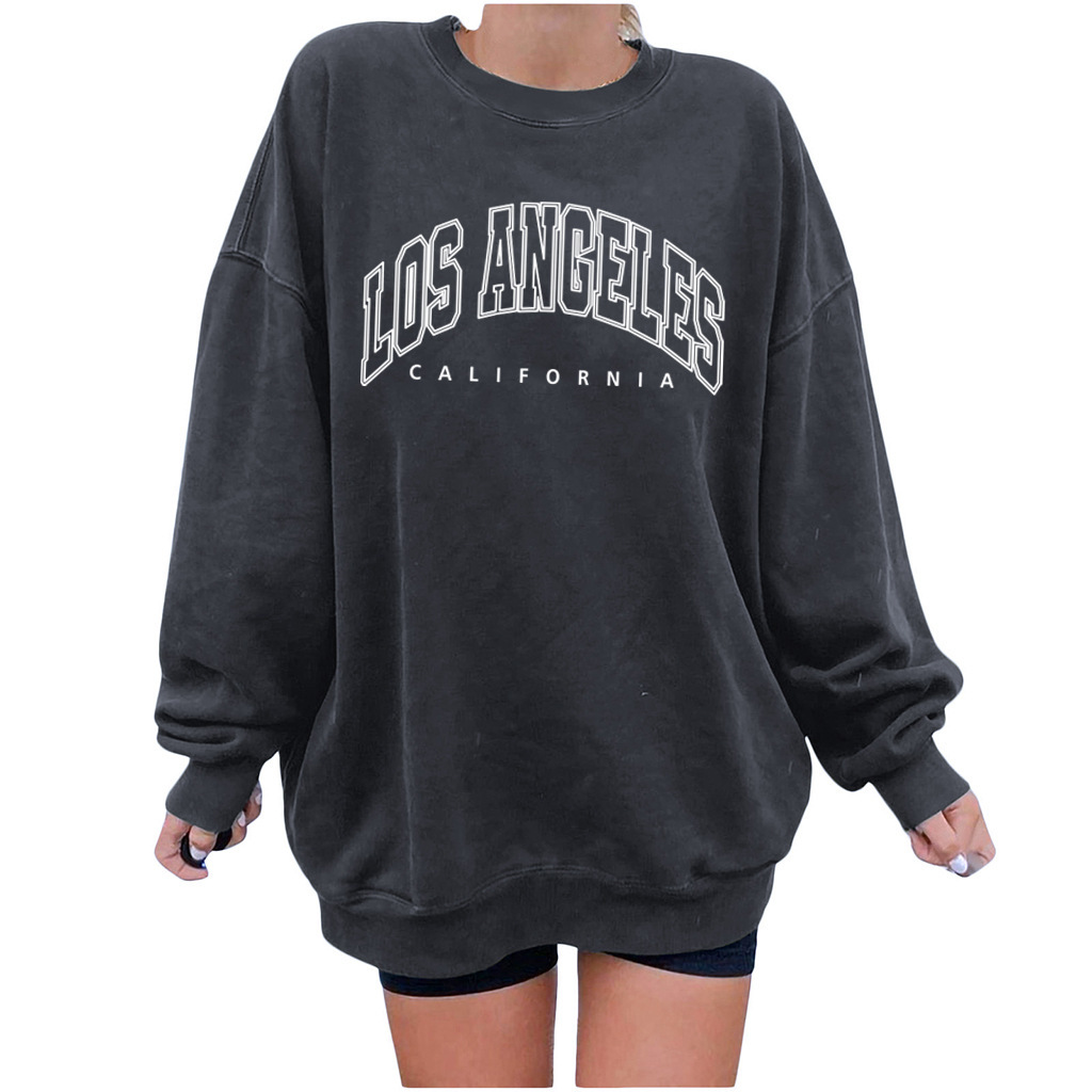women's letter print round neck fleece sweatshirt nihaostyles clothing wholesale NSXPF78381