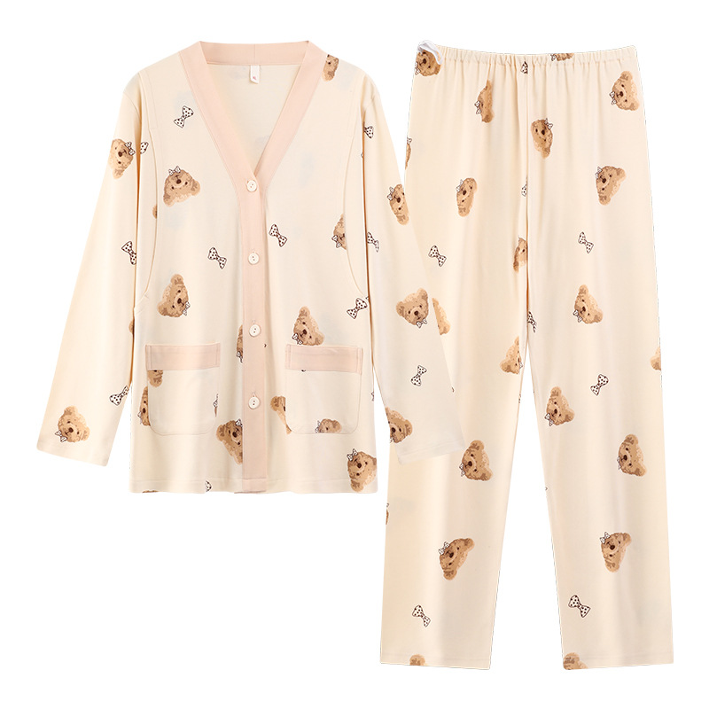 초콜릿 베어 브이넥 슈트