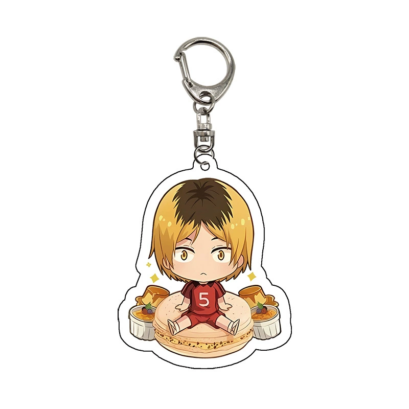 Акриловый брелок (PQ Junior) персонажи Haikyuu!!, 6–6,5 см x 3 мм, кольцо из нержавеющей стали