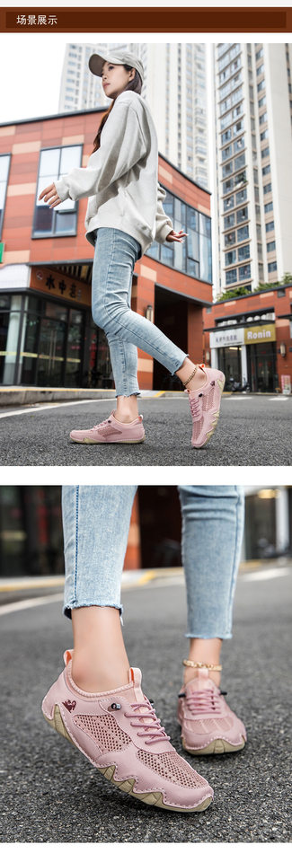 Giày thể thao unisex cỡ lớn thoáng khí lưới mùa hè, đế bằng — Z8808 kaki, Z8808 màu hồng, Z8808 màu nâu, Z8808 màu xám chi tiết 10