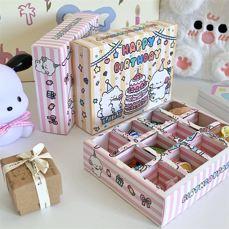 Сюрпризная коробка-подарок со слепым тестированием, DIY дырокол для дня рождения, милый пустой сюрприз (желтый/розовый)