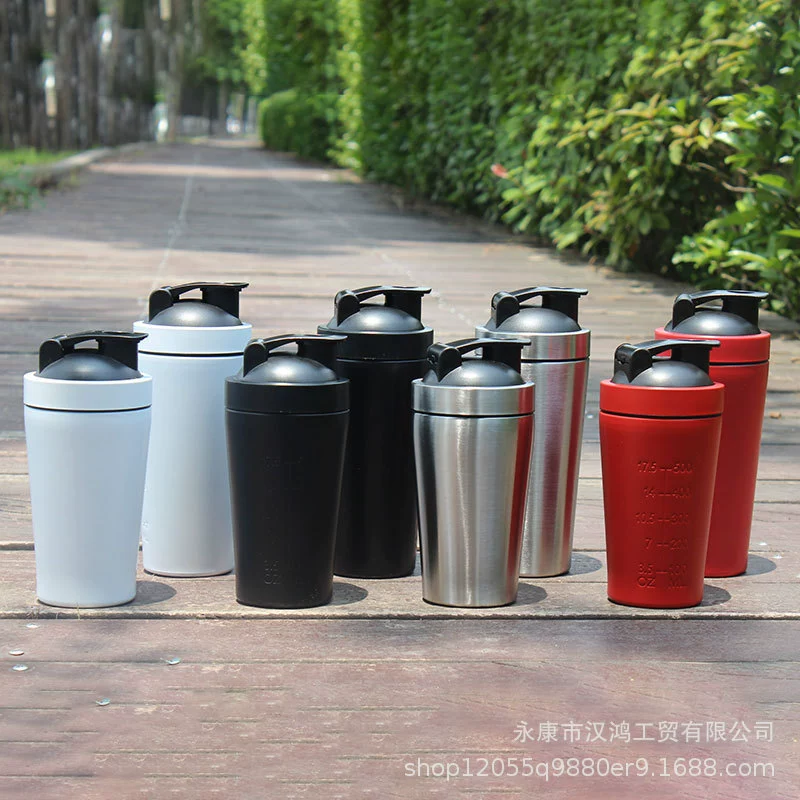 Обработка изготовленной на заказ нержавеющей стали Однослойная спортивная чашка для воды Открытый Фитнес протеиновый порошок чашка шкала чашка для молочного коктейля