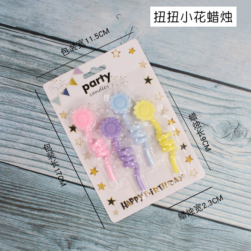 Vela de cumpleaños de dibujos animados al por mayor popular fiesta de flores oso dinosaurio donut cara sonriente vela de pastel para niños