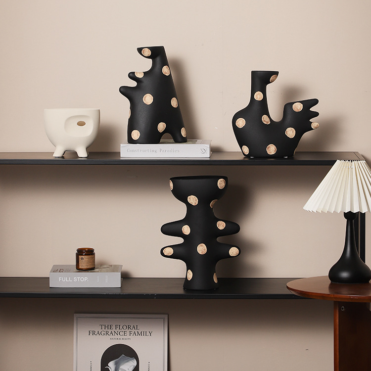 Light French medieval style spotted vase high-end ceramic small…