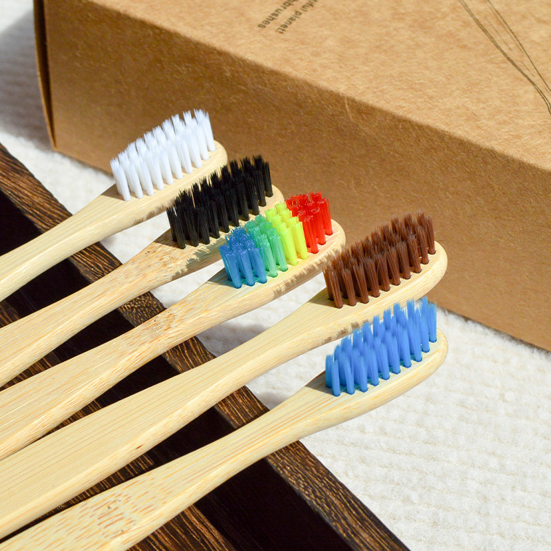 Cepillos de dientes de bambú para hoteles y hostales, artículos de tocador desechables para habitaciones de huéspedes, comercio exterior, proveedor ecológico