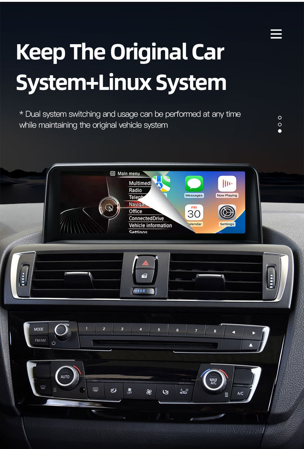10.25inch Suitable for BMW 1 Series F20 F21 in-car central control large screen GPS navigation player