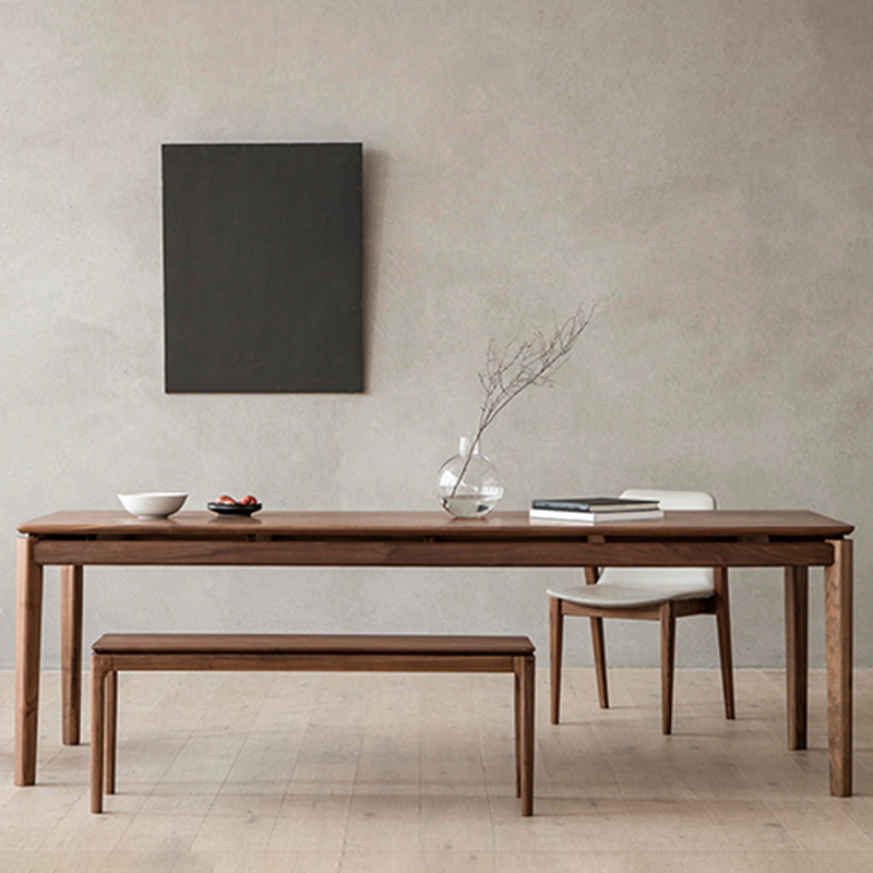 North American Black Walnut Wood Dining Table Modern Simple Cherry Oak Multi-Function Desk Empty Valley Table