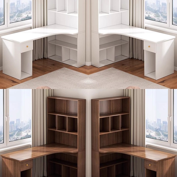 Desk Bookshelf Integrated Table Corner Desk Computer Table Bedroom Home Simple Desk Writing Desk E-Sports Table