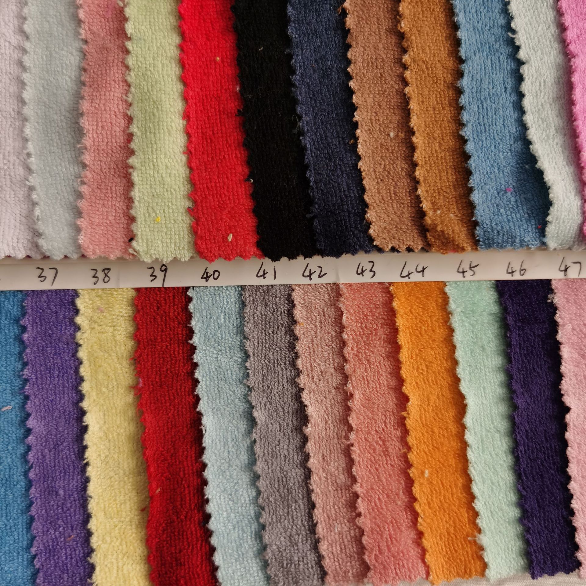 多色现货  全涤毛巾布 家纺纺织 针织面料批发