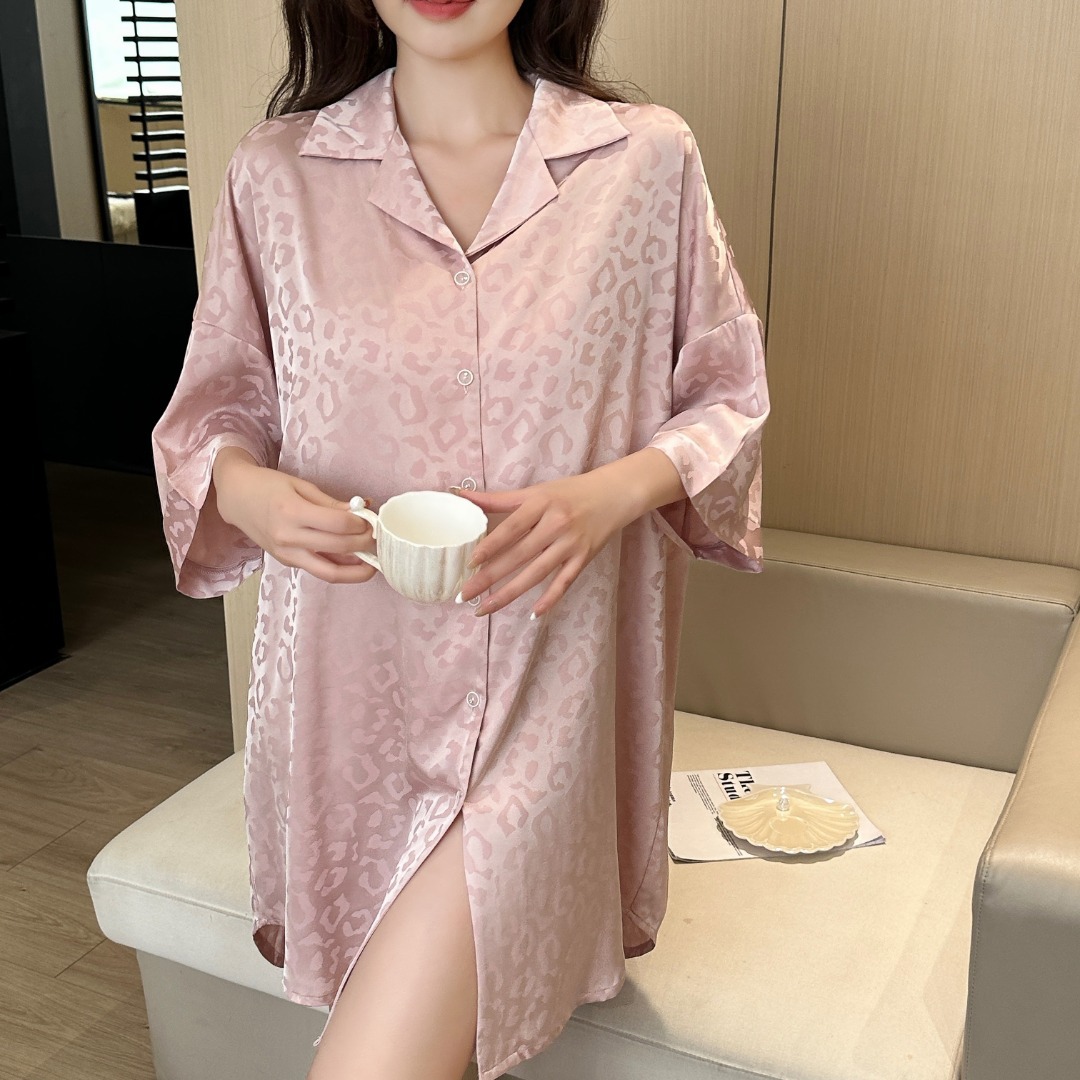 자카드 레오파드 - 핑크