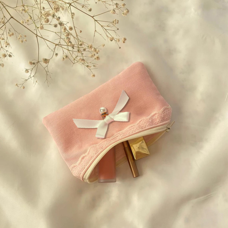 Travel Lace Small Coin Purse Portable Lipstick Storage Bag Bowknot Women's Cosmetic Zipper Bag Cute Travel Lace Small Coin Purse Portable Lipstick Storage Bag Bowknot Women's Cosmetic Zipper Bag Cute