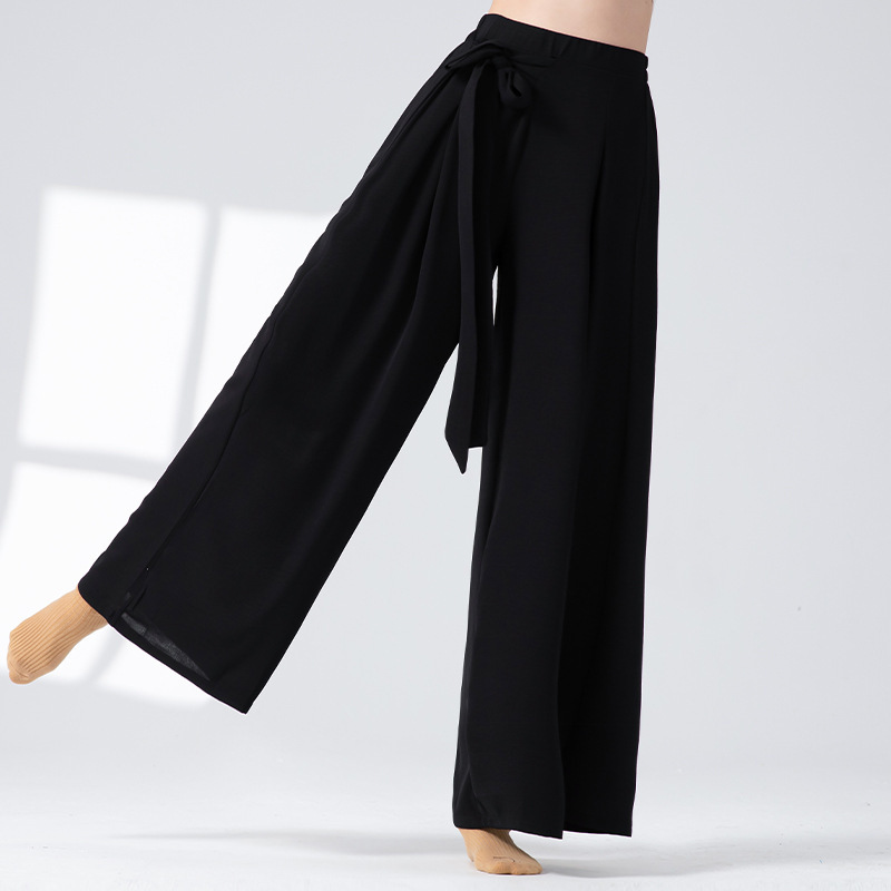 古典的なダンスのズボンの女性の新型のストラップはタックを握って練習します。|undefined