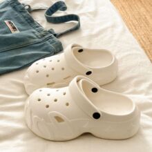 韩系简约纯色星星底EVA包头拖小个子必备增高耐磨厚底凉拖鞋女夏