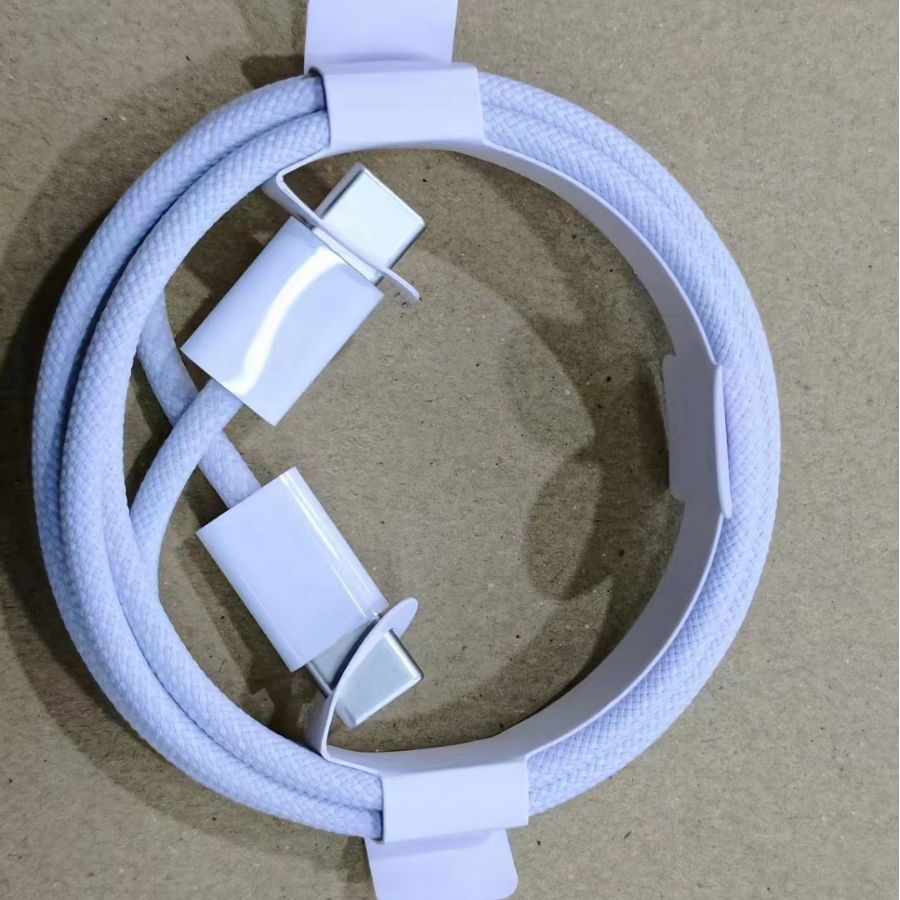 Aplicable a iPhone15 cable trenzado color doble tipo-c cable de carga de alimentación 35W carga rápida Apple 15 cable C- C de carga