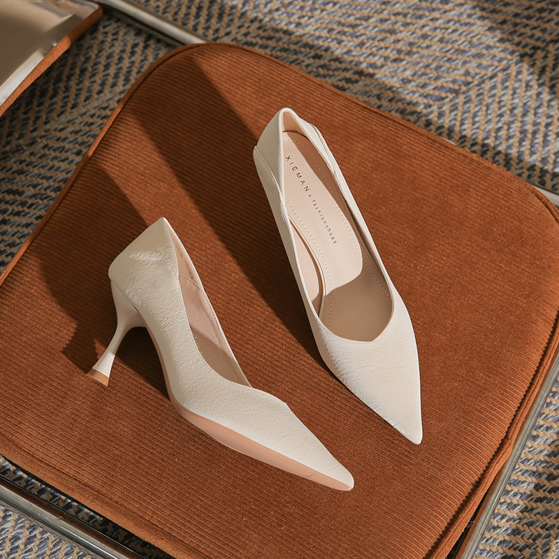 7310 Temperament spitz dünnen Absatz vielseitig w High Heels neue einfache schwarze Arbeitsschuhe klassisch und nicht ermüdend für_voghion.com