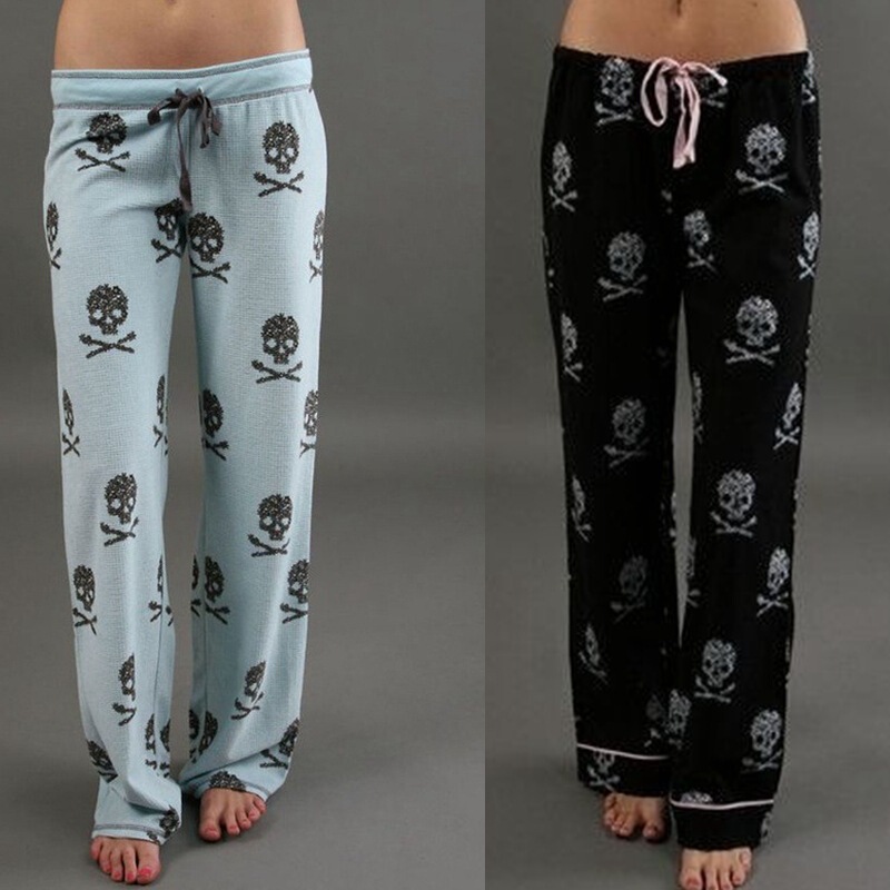 Trendy European and American Style Skull Print Wide-Leg Pants, Fashionable and Comfortable Loungewear Casual Long Pants Trendy European and American Style Skull Print Wide-Leg Pants, Fashionable and Comfortable Loungewear Casual Long Pants