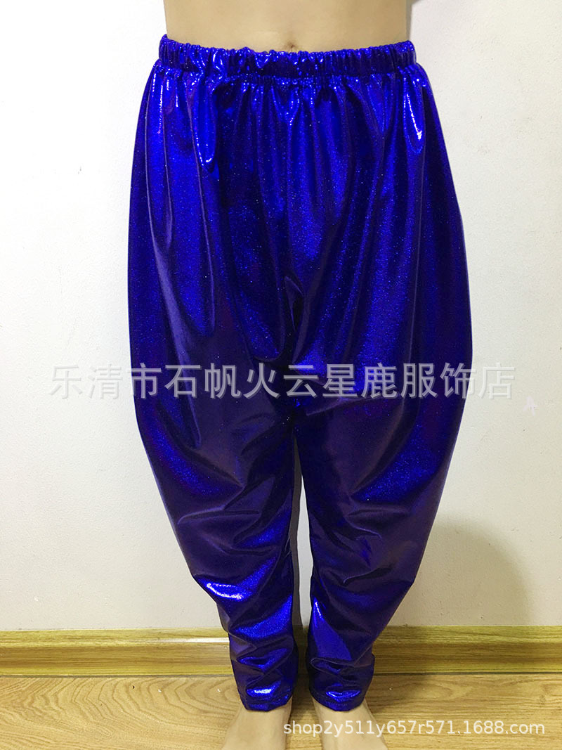 Moda hip hop pasarela Navidad Año Nuevo día 61 baile gilding harem pantalones rendimiento traje etapa desgaste pantalones largos