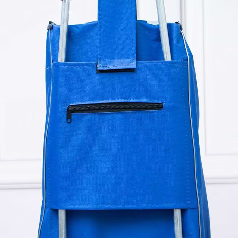 Carrito de compras plegable de tela Oxford impermeable, con ruedas para subir escaleras y espacio publicitario