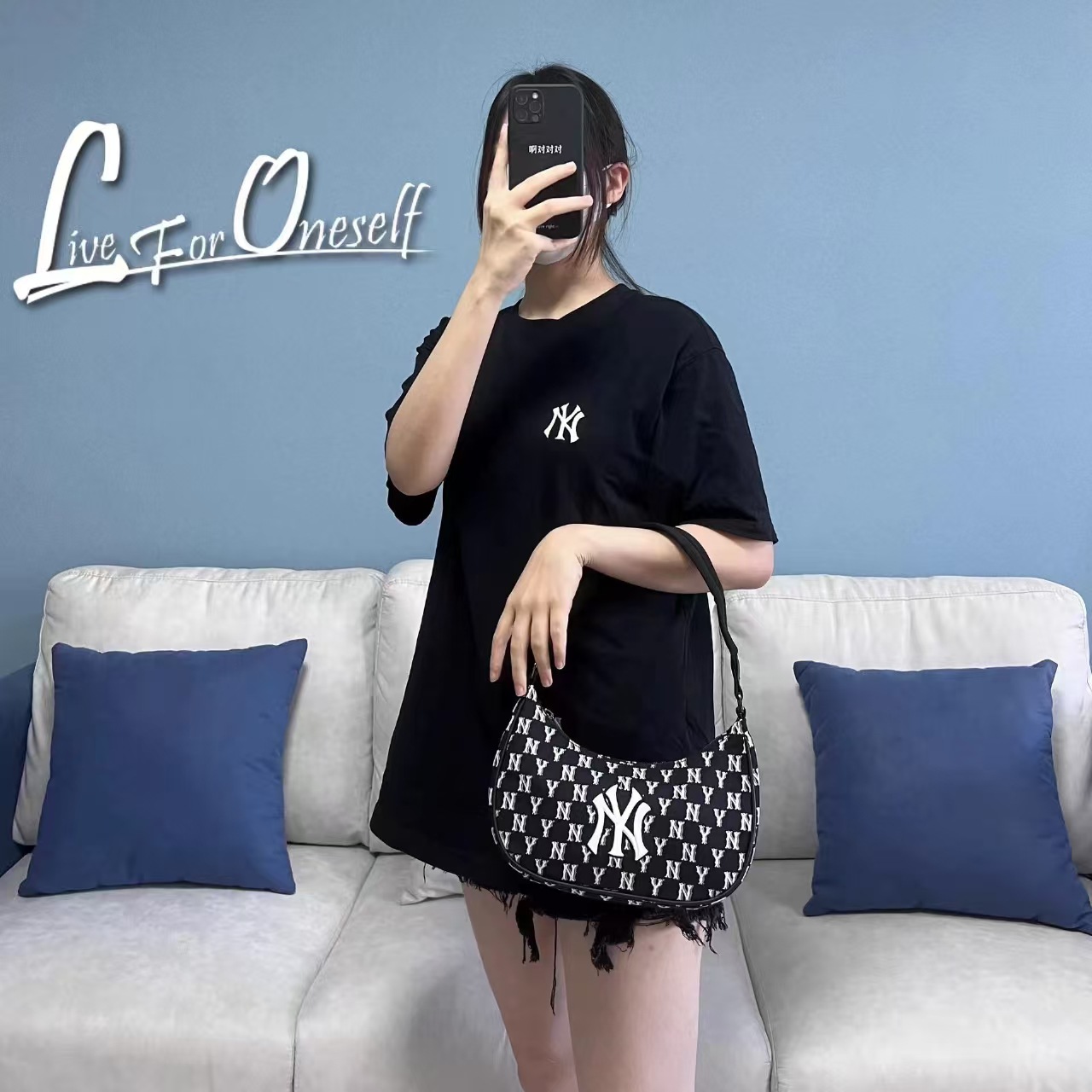 Korea MLB Underarm Bag 2025 New NY Embossed Fashion Versatile Shoulder Bag Luxury Handbag for Women - Thumbnail 4