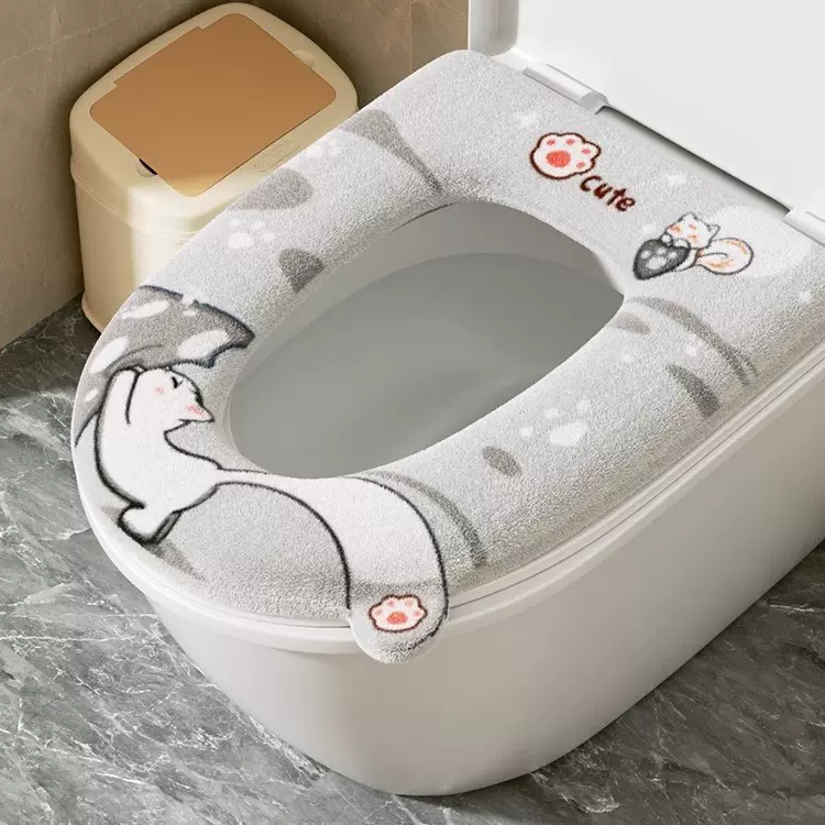 马桶坐垫四季通用款垫子坐便器套家用防水垫圈冬季秋冬款厕所拉链