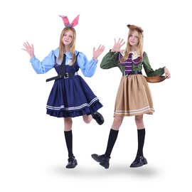 万圣节服装疯狂动物城成人男儿童女亲子朱迪兔子警官cos服全套