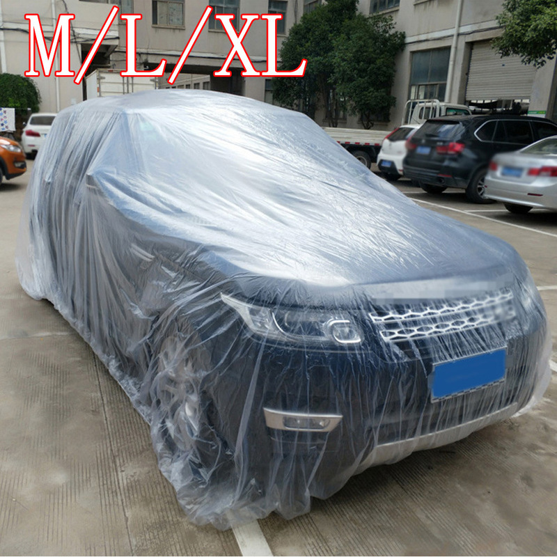 Disposable Car Clothes Thickened Transparent Car Cover Sunscreen Sunshade Rainproof Plastic PE Film Dust Cover Universal Protective Cover Disposable Car Clothes Thickened Transparent Car Cover Sunscreen Sunshade Rainproof Plastic PE Film Dust Cover Universal Protective Cover