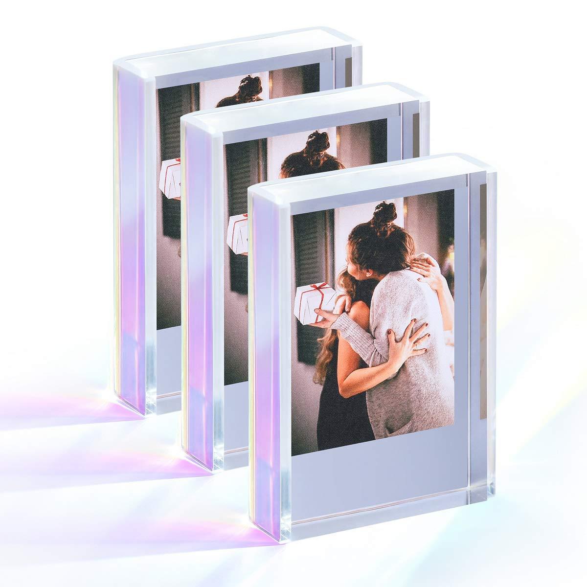 Polaroid, small table rainbow acrylic photo frame