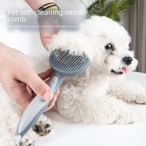 Pet Comb for Self-Cleaning Debris Removal Brush for Cats and Dogs, Hair Cleaning, Dehairing Massage Grooming Comb, Automatic Hair Removal Comb