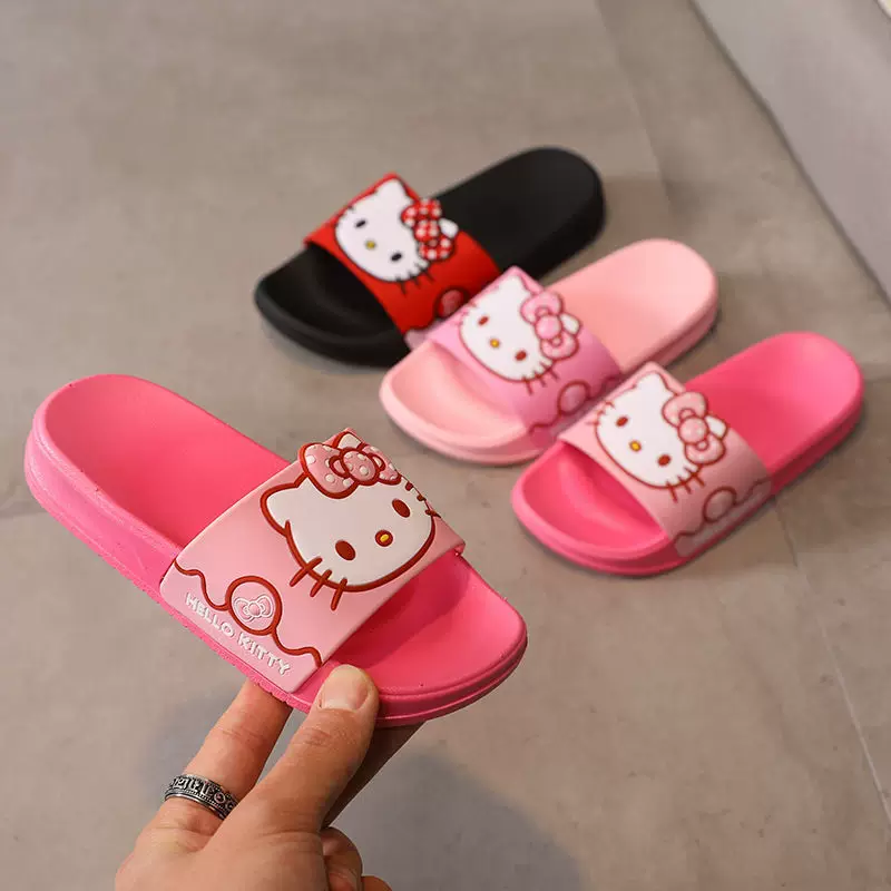 Шлёпанцы (Hello Kitty) летние нескользящие с мягкой подошвой, для всей семьи, 16–24,5 см