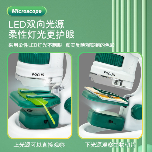 Portable Children's Microscope Science Experiment Kit for Primary and Middle School Students, Toys for Boys and Girls, Gift