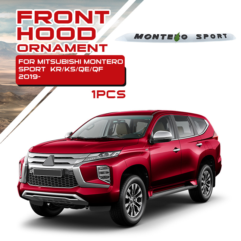 Montero sport 2019-Tapa especial moldura plata palabra negra paquete de 1 pieza