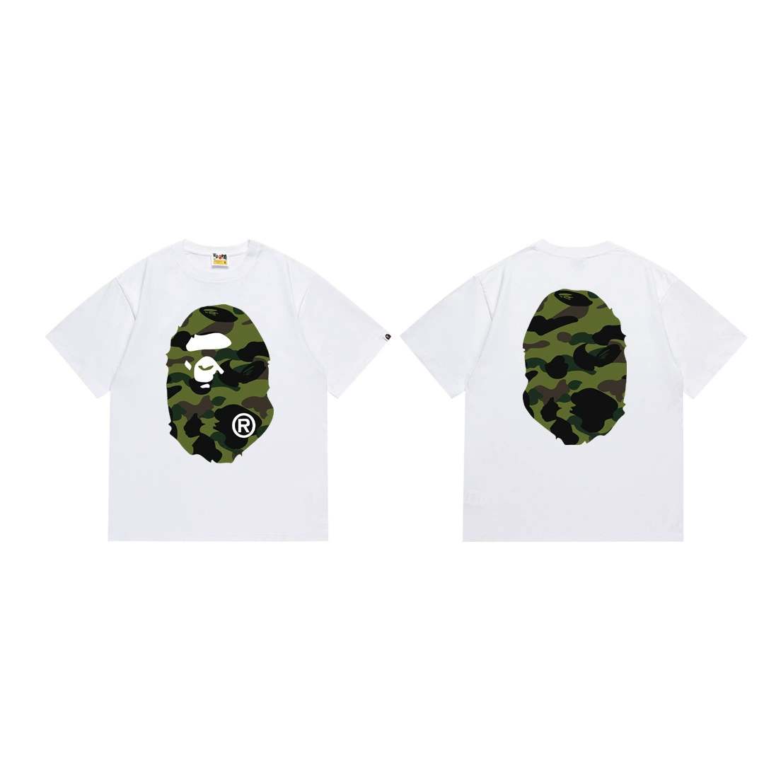 Короткая футболка повседневная с коротким рукавом (BAPE) двойной пряжи унисекс, разноцветная и размеры S–XXL