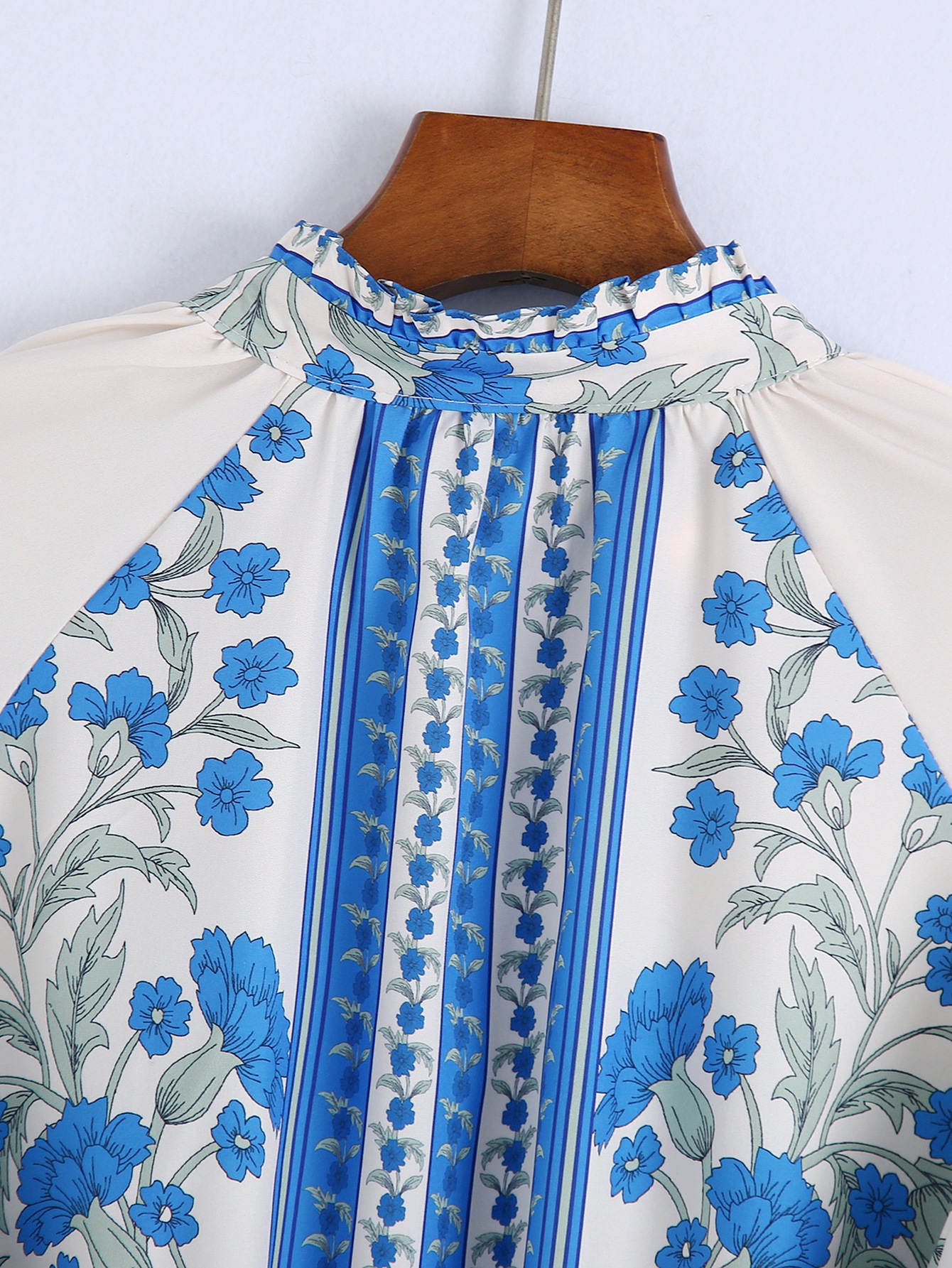 Single breasted flower printed short sleeved slim dress NSXFL117722