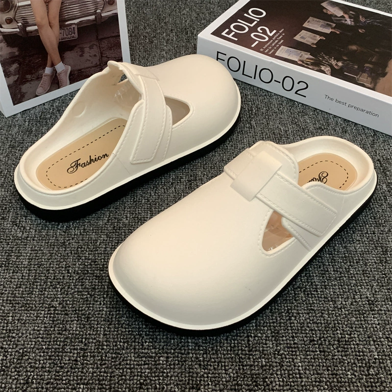 Baotou полуп slippers пересекаются - оптовая продажа за границей женская весна-лето простая ветровка, комфортная светлая ленивая носка плоская дырка обувь