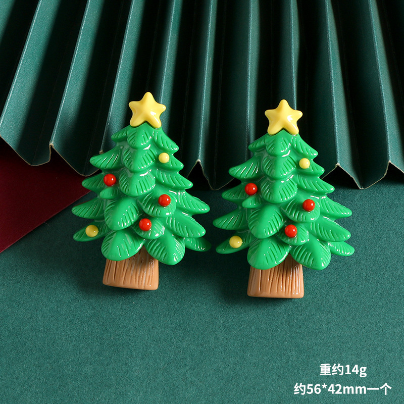 漫画大型クリスマスツリー老人ヘラジカヘッド樹脂アクセサリー diy クリーム接着剤冷蔵庫マグネットジュエリー材料パッチ|undefined