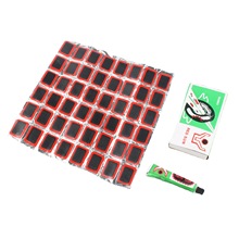 跨境自行车补胎胶水胶片冷补胎片24片48片便携式补胎工具套装