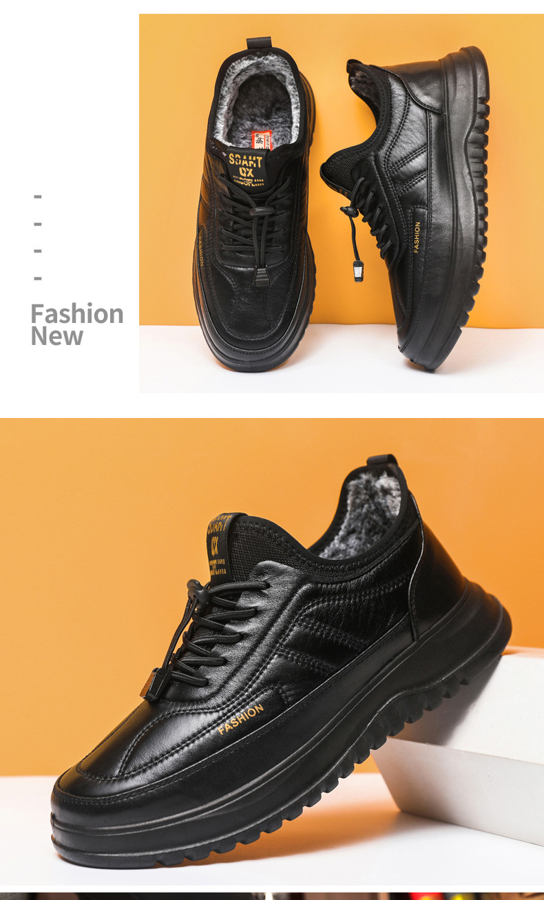 Scarpe uomo invernali in tessuto foderate in pile stringate calde_voghion.com