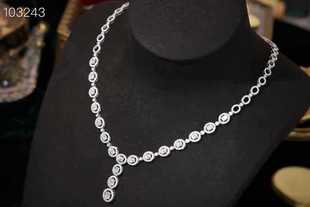 Water shell wholesale 18K oval full diamond necklace in stock Shenzhen new explosions gold necklace jewelry design factory price order