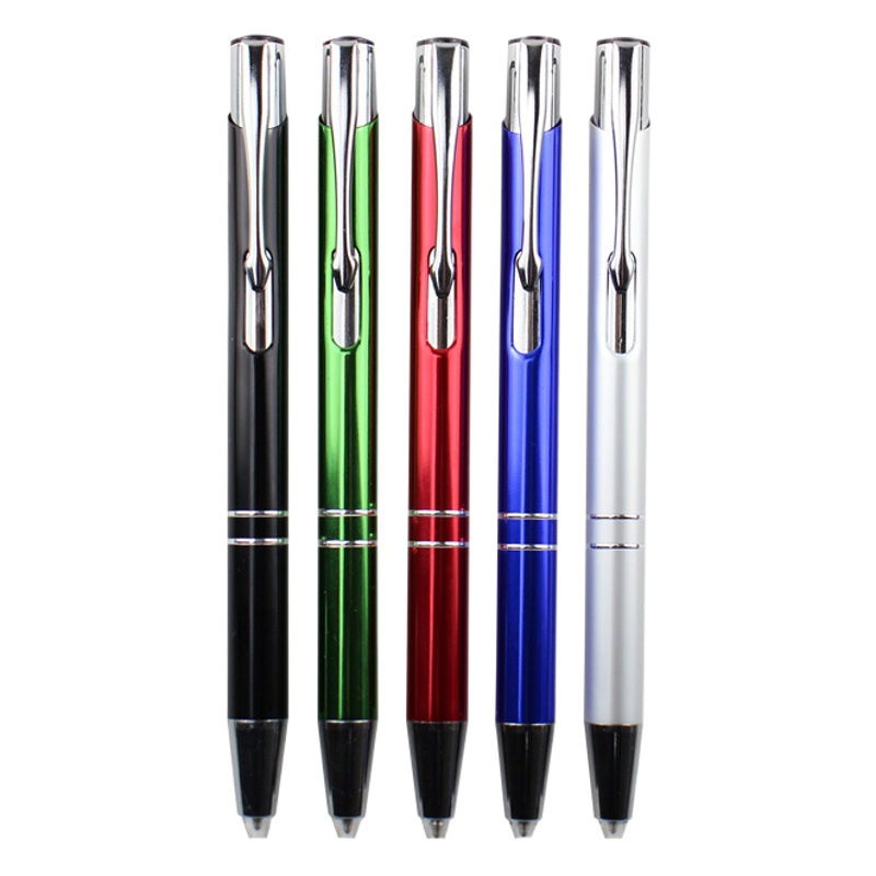 Bolígrafo pluma de metal de luz LED de color de la pluma de aluminio de la barra de prensa de la publicidad regalo de negocios láser LOGOTIPO en stock