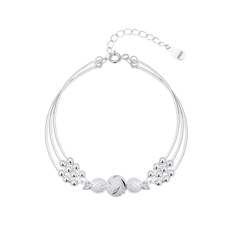 Multi-capa tallada suerte perlas pulsera niñas pulsera nicho diseño simple luz lujo exquisita joyería de moda