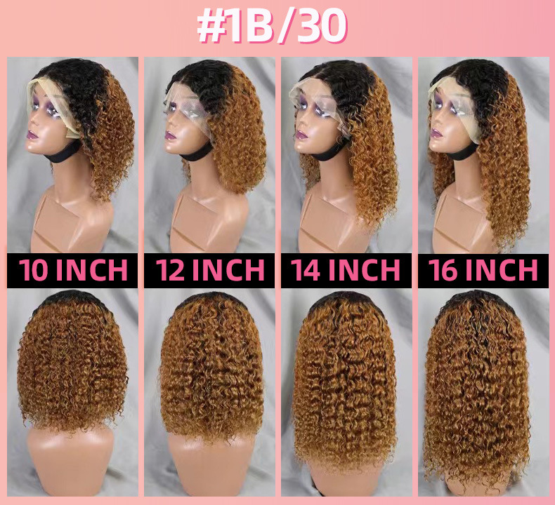 Synthetische Deep Wave Bob Perücke Mit Lace Front Für Damen_voghion.com