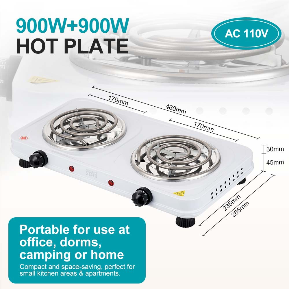 WinningStar Cross-border US 110V hogar 900W temperatura constante protección contra sobrecalentamiento placa de incienso doble mosquito horno de calefacción eléctrica